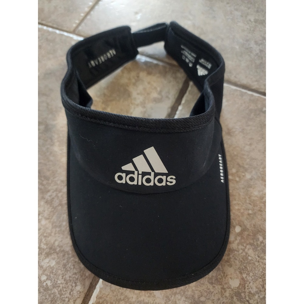 Adidas Aeroready Visor Black White Athletic Performance Running Golf Hat C183